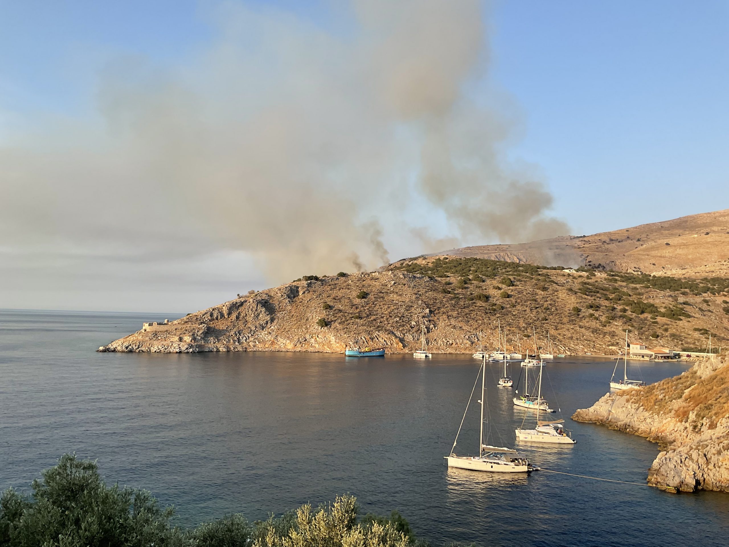 Forest fire on Hydra Island