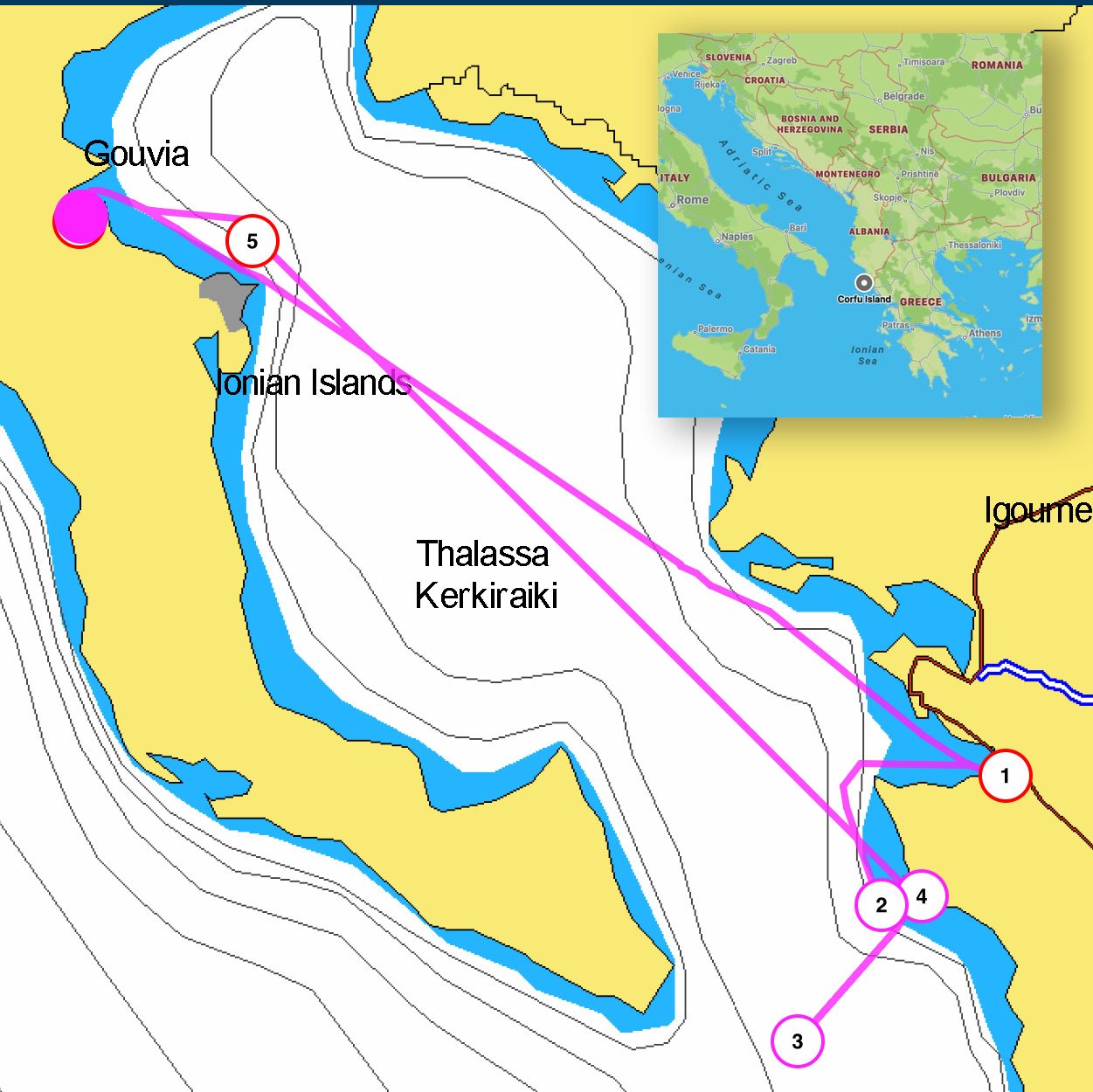 Corfu Sailing Route October